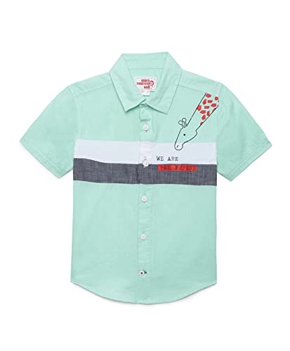 Image of Under Fourteen Only Solid Regular Fit Shirts for Boys