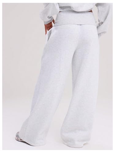 Image of MakeMeChic Women's Wide Leg Sweatpants Low Waist Fold Over Baggy Workout Yoga Pants