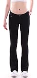 98% Baumwolle 2% Elasthan Damen Bootcut Hosen Hüftjeans Jeans Schlagjeans schwarz Schlag-Hose-n Damenjeans Damen-Hose-n Jeans-Hose-n Hüft-Hose-n Niedrige-r Leib-Höhe Bund Stretchjeans Stretch-Hose-n schwarze Gr Größe S 36