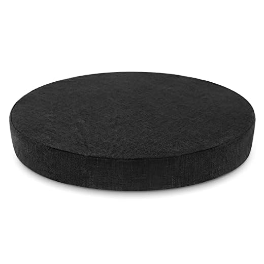 Tromlycs Round Chair Seat Cushion Pad 16 inch for Circle Stool Chairs Non Slip Decorative Foam Cushion Pillow, 1 Piece, 16 x 16 inches, Black