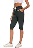 [Caractéristiques ]: pantalon de jogging coton femme avec Poches. Pantacourt femme sport 3/4/ pantalon élastique femme / pantacourt femme 3/4 / pantalon été femme.