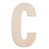 MGTECH 17 Inch Large Wooden Letter C, 1/4 in Thick Big Wood Letter for Crafts and Wall Decor