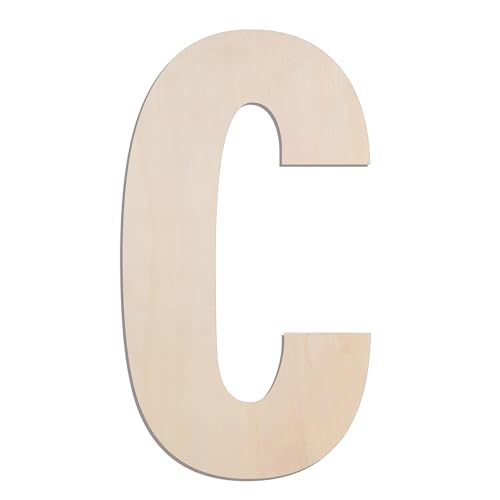 MGTECH 17 Inch Large Wooden Letter C, 1/4 in Thick Big Wood Letter for Crafts and Wall Decor