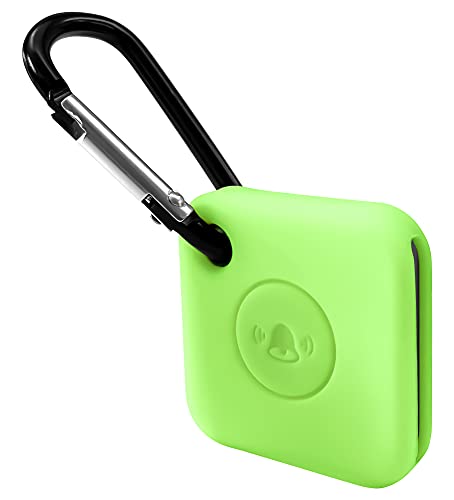 Aotao Silicone Case for Tile Mate (2020) & Tile Mate (2018), Soft and Flexible, Scratch/Shock Resistant Cover with Carabiner for Tile Mate Tracker (Fluorescent Green, L)