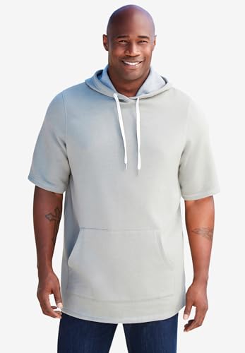 Liberty Blues by KingSize Men's Big & Tall Short-Sleeve Hoodie - 2XL, Deep Purple Marble2