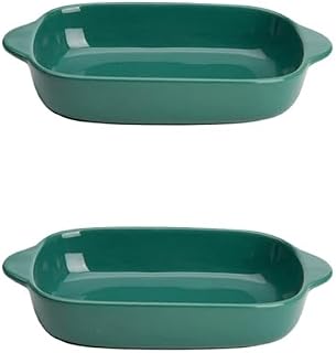 Juego de 2 platos de cerámica para horno de porcelana antiadherente, 8.8 pulgadas, perfecto para quiche y hornear, juego de 2