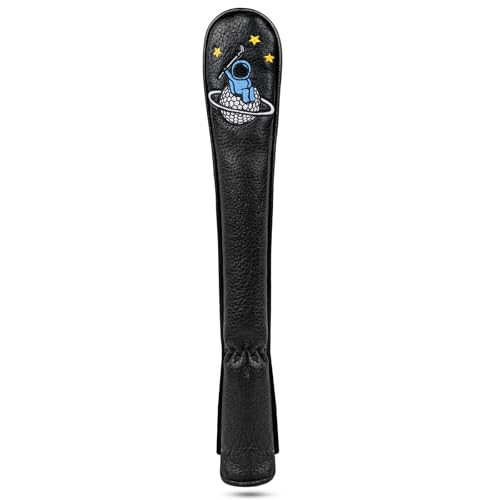Astronaut Golf Alignment Stick Headcover Synthetic Leather Holds 2-3 Sticks Black/Blue/White