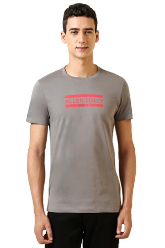 Image of Allen Solly Men's Round Neck T‑Shirt | Regular Fit | Soft Cotton | Chest Logo Print | Casual Everyday Wear