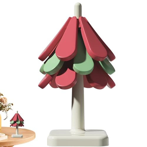 Sottopentola in silicone | Sottopentola a forma di albero di Natale | Sottopentola multifunzione | Decorazione da cucina a forma di albero per teiera, pentole calde e padelle