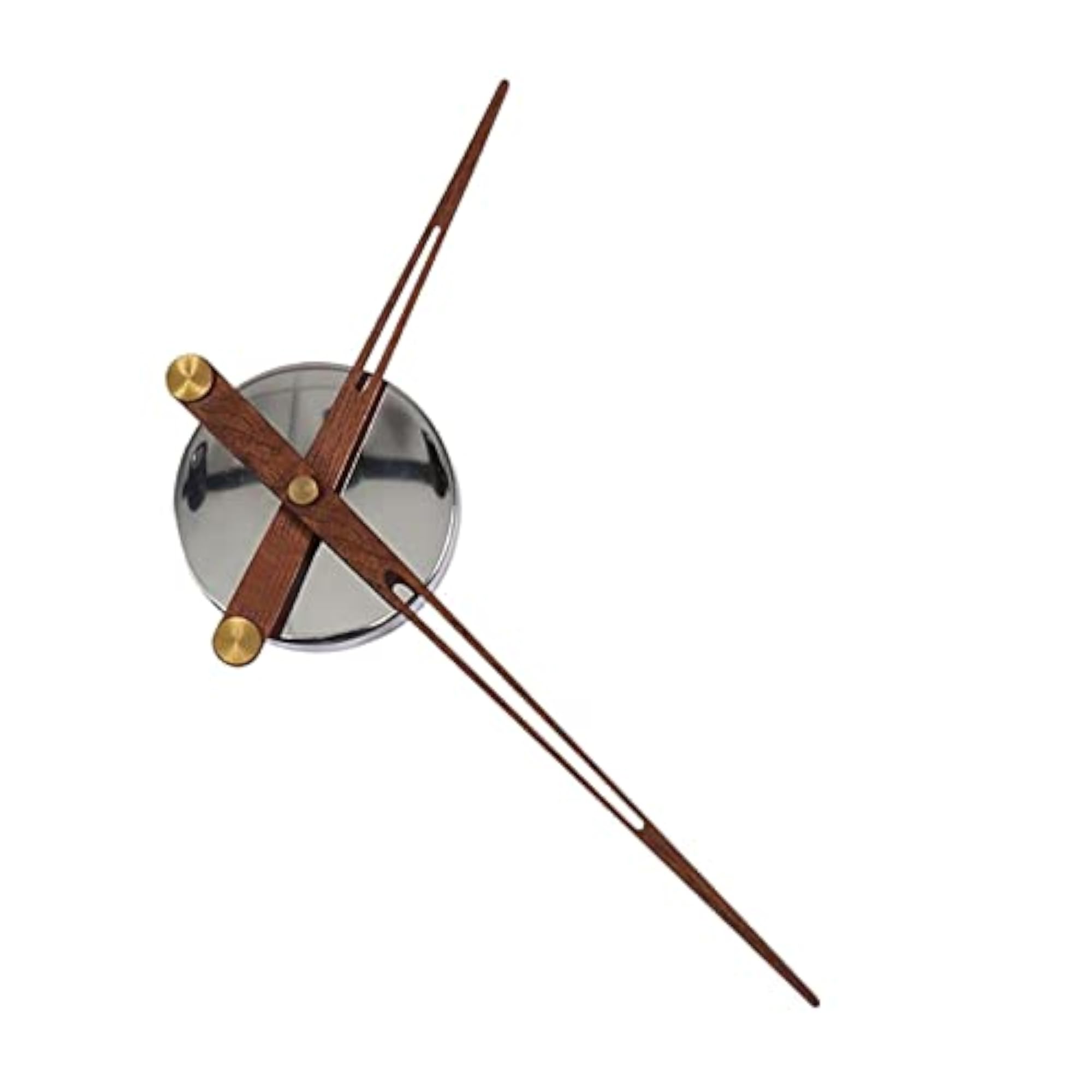 Wood Clock Movement Replacement Mechanism with Silver Pointers