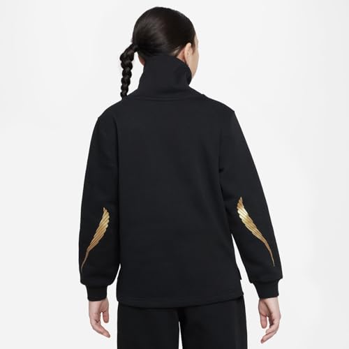 Nike Sportswear Club Fleece Girls Long-Sleeve Funnel-Neck Top (US, Alpha, X-Large, Regular, Black)3