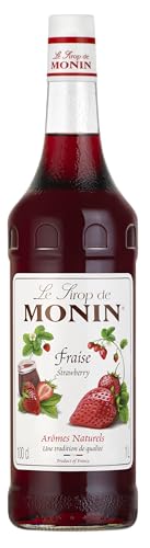 Monin Sirup Erdbeere (1 x 1 0l) - fruchtiges Aroma für Cocktails und Desserts - vielseitig verwendbar - alkoholfrei - Erdbeersirup für Limonade Smoothie und Desserts