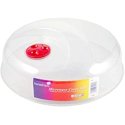 Ventilador Zoom Homeshopa Cubierta para placa de microondas, tapa protectora contra salpicaduras de microondas con rejillas de ventilación de vapor, cubierta de plástico transparente ventilado para platos de cocina,