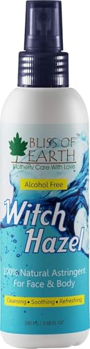 Image of Bliss of Earth Witch Hazel Toner For Face, Acne & Oily Skin, Natural Pore Minimizer, Alcohol Free Facial Astringent, 100ml