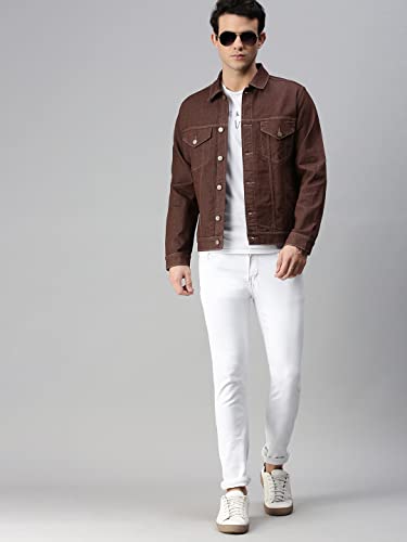 Image of Urbano Fashion Men's Regular Fit Washed Full Sleeve Denim Jacket