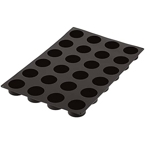 Muffin Silicone Baking Mold, Dia. 2 3/4" x H 1 3/8", Sheet of 24, 4 1/2 Fl. Oz. Cover