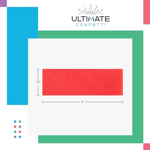 Image of Ultimate Confetti, Red, White and Blue Biodegradable Confetti - Rectangular Flame-Resistant Tissue Paper Confetti for Cannon and Launcher use - Best for Gender Reveal, and Parties - 20 lb, 320 oz