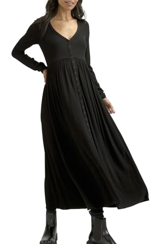 HATCH The Softest Rib Maternity Nursing Dress, Black, Medium