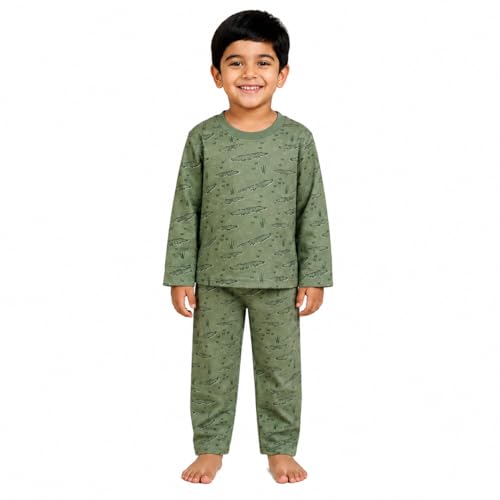 Image of The Mom Store Kids Cotton Night Suit for Boys and Girls | Soft Breathable Night Dress for Kids Boys and Girls | Printed Nightsuit Pajama Set | Comfortable All-Season Sleepwear for Daily Use