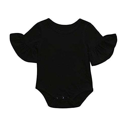 EISHOW 0-24 Months Newborn Infant Toddler Baby Girls Romper Clothes Ruffles Bell Sleeve Jumpsuit Playsuit Sleepwear Outfits2