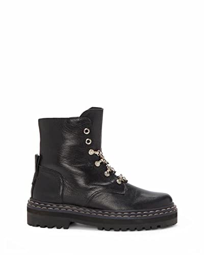 Vince Camuto Popinta Black Soft Goat Side Zipper Rounded Toe Chain Detailed Boot3