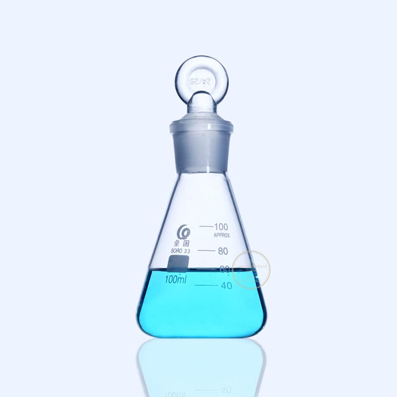 Frasco de vidrio para laboratorio, Matraz cónico de vidrio de silicato de 50 ml a 1000 ml con tapón de anillo esmerilado n.° 24 y n.° 29 (1 unidad/lote)(1000ml N0.29)