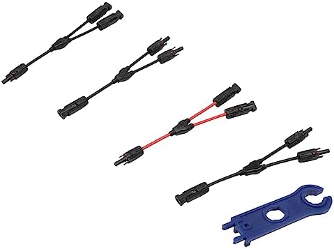 YIYIBYUS 4 PCS Solar Y-connectors,Solar Panel Y Branch Cable Connection Adapter Connector,Wrench