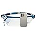 INOXTO Slim Running Belt Fanny Pack for Women and Men Sports Waist Bag Pack with 300ml Water Bottle for Running Walking Cycling Hiking Reflective Running Pouch Belt for All Phones (Black) (White Blue)