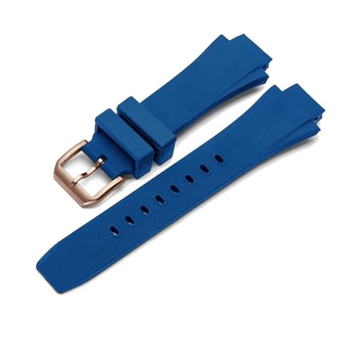 [ȓX] 26x16mm voh Fit For IWC ANA^C}[ pXgbv IW354807 uXbg jp ubN VR o[xg sobN }XL[m(Blue Rosegold)
