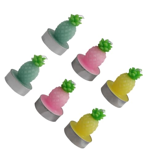 Ciieeo DJ2301TB20DY 12Pcs Tea Lights Candles Tea Light Candles Paraffin Wax Candles Mixed Color Candles Romantic Candles Decorative Candles Tealight Candle Decor Fruit Shape Candles Plant Pineapple cover