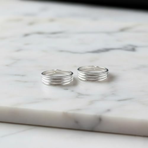 Parnika Mj 925 Simple Yet Elegant Silver Toe Rings (Leg Finger Rings) In Pure 92.5 Sterling Silver For Women | With Certificate Of Authenticity | Chandi Bichiya |