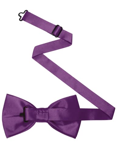 Image of JEMYGINS Solid Color Pre-tied Bow Tie Adjustable Bowtie for Men
