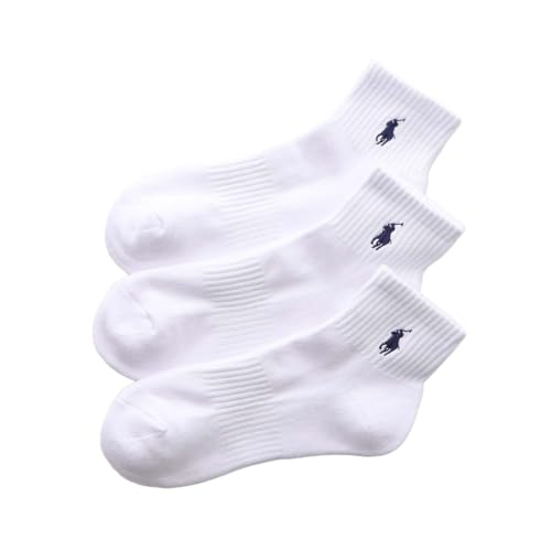 Polo Ralph Lauren 93246604/92009604/92009604 Socks Set of 3 Mens Womens Foot Pile Arch Support Multicolored 01.White 3 27.0-29.0 cm