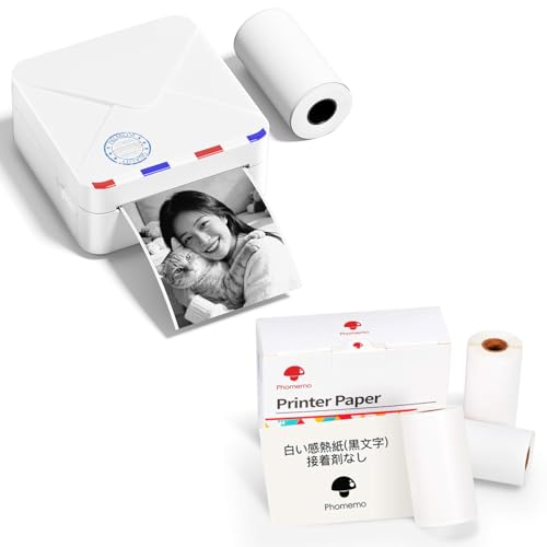 Amazon.co.jp: Phomemo M02S ミニサーマルプリンター & 53mm 純正感熱