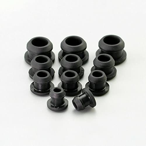 GatherTOOL 10Pcs * Silicone Rubber Snap-on Hole Plug 2.5mm ~ 50.6mm Caps Seal Stopper Dustproof Hole Plug Temperature Resistance 250°C ~ -40°C (Color : Black, Size : A 2.5mm(Solid))