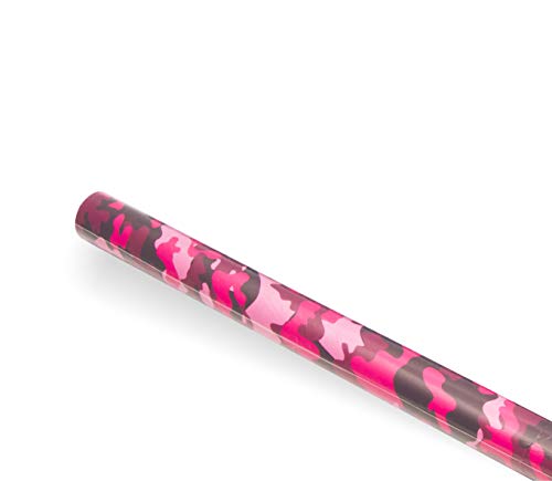 Flip Target Papel de Regalo Camuflaje Militar Grande (70x100cm) para Manualidades, Envoltorios Temáticos y Decoración Original Rosa