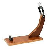 KROWN - Jamonero Huelva EKO Lacado Nogal, Madera de Pino insigne, herrajes de Hierro y Pinchos de Acero.