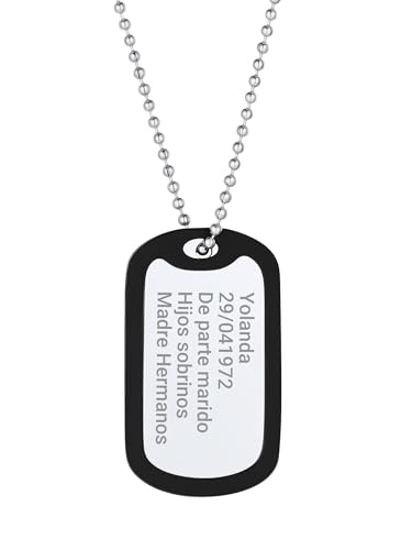 Colgante Chapa Militar Personalizado de PROSTEEL - Dog Tag de Acero Inoxidable con Grabado Personalizado