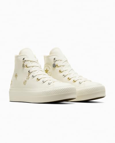 Converse CTAS High Top Womens Shoes, Egret/Gold/Silver, Size 7.54