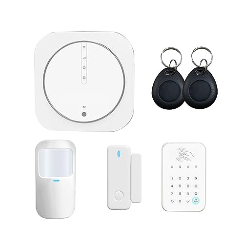 Système de sécurité domestique Kit de système d'alarme, Protection de sécurité à domicile, étiquettes de Support, sirène sans fil, télécommande avec application(Kit1)