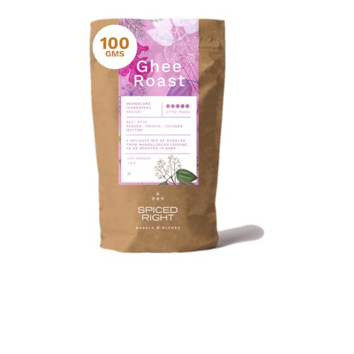 Image of Mangalore Ghee Roast Masala - 100g | Authentic South Indian Spice Blend | No Preservatives or Artificial Colors | Authentic Hot Masala Spice Powder for Chicken, Mutton, Prawn, Paneer & Veg Dishes