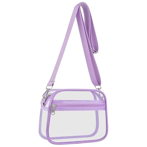 Image of Clear Bag for Stadium Events Clear Sports Fan Handbags Purses with Adjustbale Strap for Concerts Festivals Game Day
