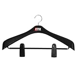 シンコハンガー(Shinkohanger) 衣類用ハンガー F-Fit ジャケットビッグクリップ47 ブラック 日本製 ラック ズボン ピンチ 洗濯 タオル スラックス バスタオル ネクタイ 頑丈 かたくずれ防止 物干し スカート パンツ 押し入れ 収納 コート スーツ 034781