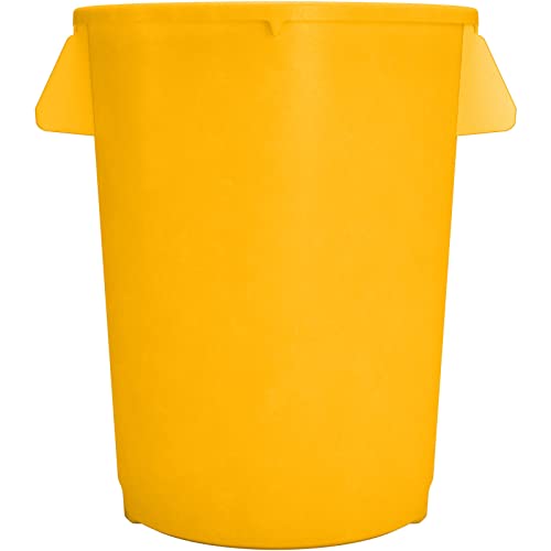 Image of SPARTA Bronco Round Waste Bin, Trash Can with Handles for Garbage or Recycling, 32 Gallon Capacity, Yellow