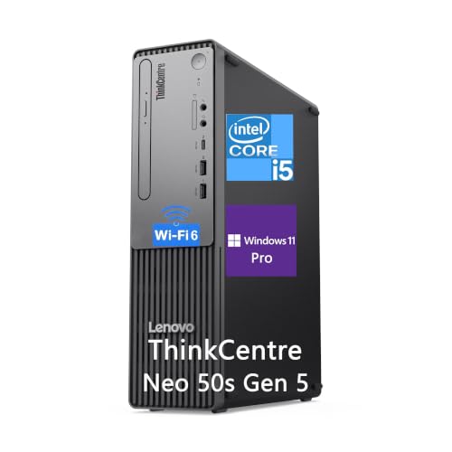 Image of Lenovo ThinkCentre Neo 50s SFF Desktop:Intel i5-14400, 8GB DDR5, 512GB SSD | Lenovo 14th Gen i5 Small Form Factor Business PC with Windows 11 Pro, Wi-Fi 6, Bluetooth, and RJ45 port