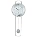 Produktbild AMS 5254 Wanduhr, Funkpendeluhr mit Funk-Pendelwerk, Pendeluhr Aluminium und silberlackierte Metallstäbe, facettiertes Mineralglas, weißes Zifferblatt, arabische Ziffern, Maße: 24 x 60 x 6 cm