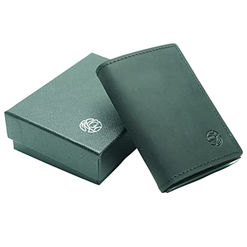 Slim Aluminum & Genuine Leather Card Holder with Magnetic Closure – RFID Blocking Wallet with Built-in Air Tag Pocket – Holds 1-6 Cards & Cash – Minimalist Men’s Wallet Gift Box Included (Black)4