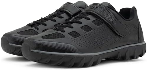 Tommaso Roma Mountain Bike Shoes, Mens Cycling Shoes for Gravel, Trek & Road Bicycles—Essential Bike Accessories for MTB Mens Bicycle—SPD Cleats Not Installed—Firm Laces—Black—Size 14US—48EU