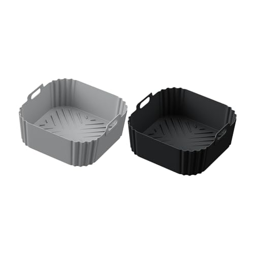 perfk 2 Piezas Freidora de Aire Freidora, Sotación de Silicona de freidora de Aire, Revestimiento de Cesta de freñes de Aire Reutilizable Resistente al