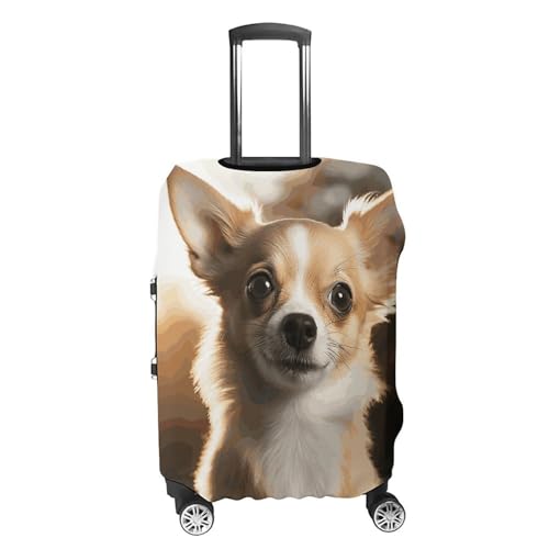 Cute Chihuahua Luggage Covers Tsa Approved Suitcase Cover Elastic Washable Luggage Sleeve Carry on Cover Protector Anti-Scratch Suitcase Protector Fits 19-30 Inch Case(S)4